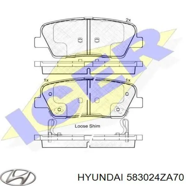 583024ZA70 Hyundai/Kia pastillas de freno traseras