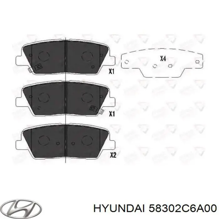 58302C6A00 Hyundai/Kia pastillas de freno traseras