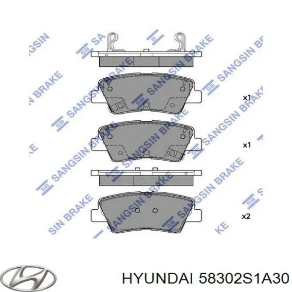 58302S1A30 Hyundai/Kia pastillas de freno traseras