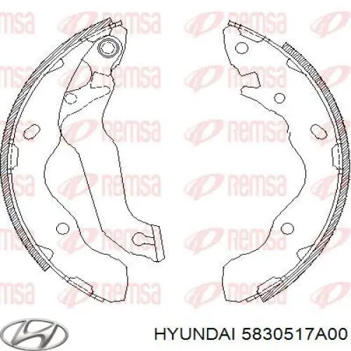 5830517A00 Hyundai/Kia zapatas de frenos de tambor traseras