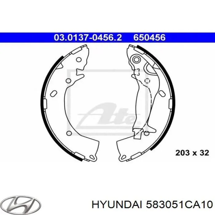 583051CA10 Hyundai/Kia zapatas de frenos de tambor traseras