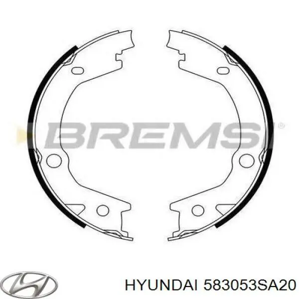 583053SA20 Hyundai/Kia juego de zapatas de frenos, freno de estacionamiento