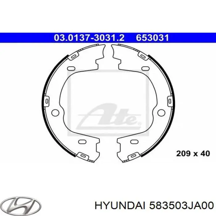 583503JA00 Hyundai/Kia juego de zapatas de frenos, freno de estacionamiento