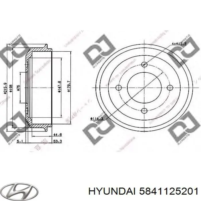 5841125201 Hyundai/Kia freno de tambor trasero