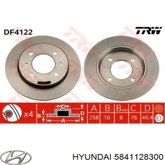 5841128300 Hyundai/Kia disco de freno trasero