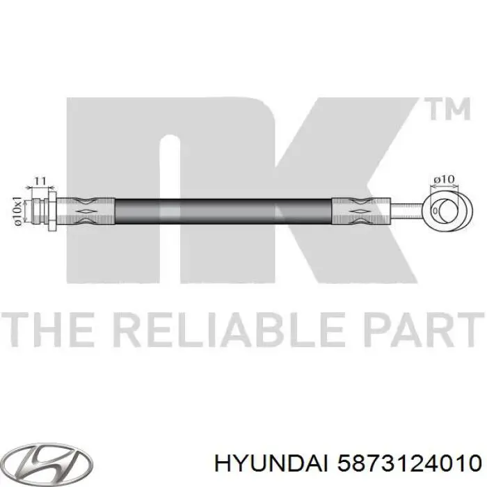 5873124010 Hyundai/Kia latiguillo de freno delantero