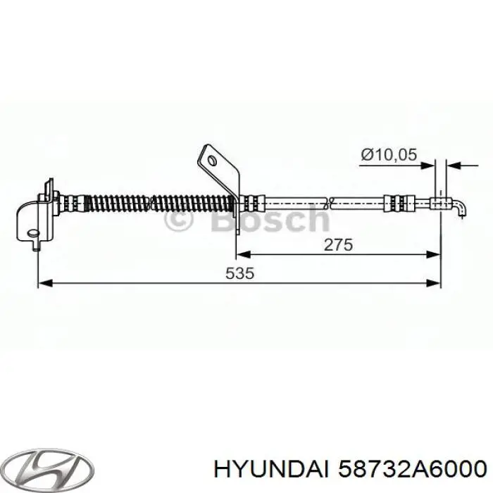  Tubo flexible de frenos delantero derecho para Hyundai I30 