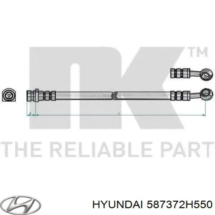 587372H550 Hyundai/Kia tubo flexible de frenos trasero derecho