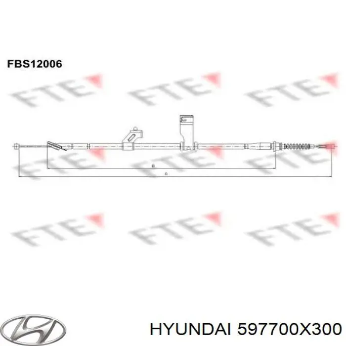  Cable de freno de mano trasero derecho para Hyundai I10 PA