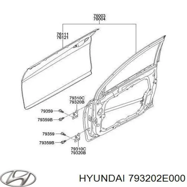  Bisagra de puerta delantera derecha para Hyundai Elantra 5 