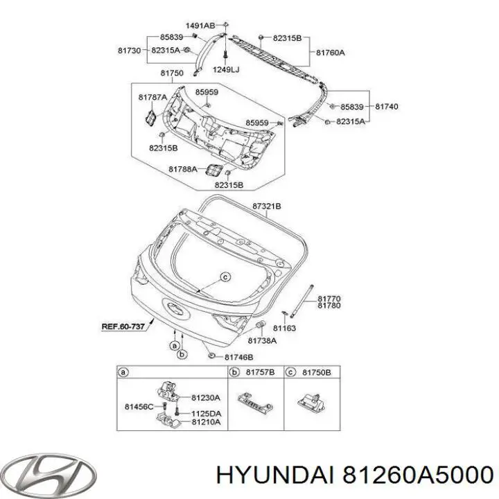  Manecilla de puerta de maletero exterior para KIA Ceed JD