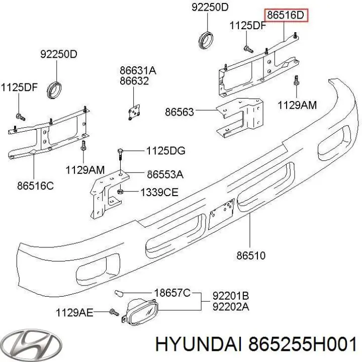  Refuerzo parachoque delantero para Hyundai HD 