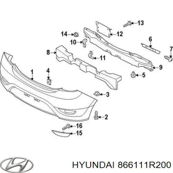  Parachoques trasero para Hyundai Accent 4 