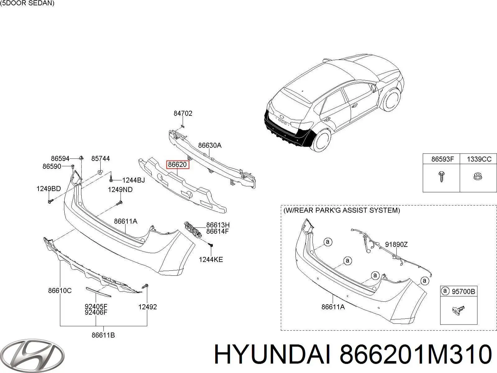  Absorbente parachoques trasero para KIA Cerato TD