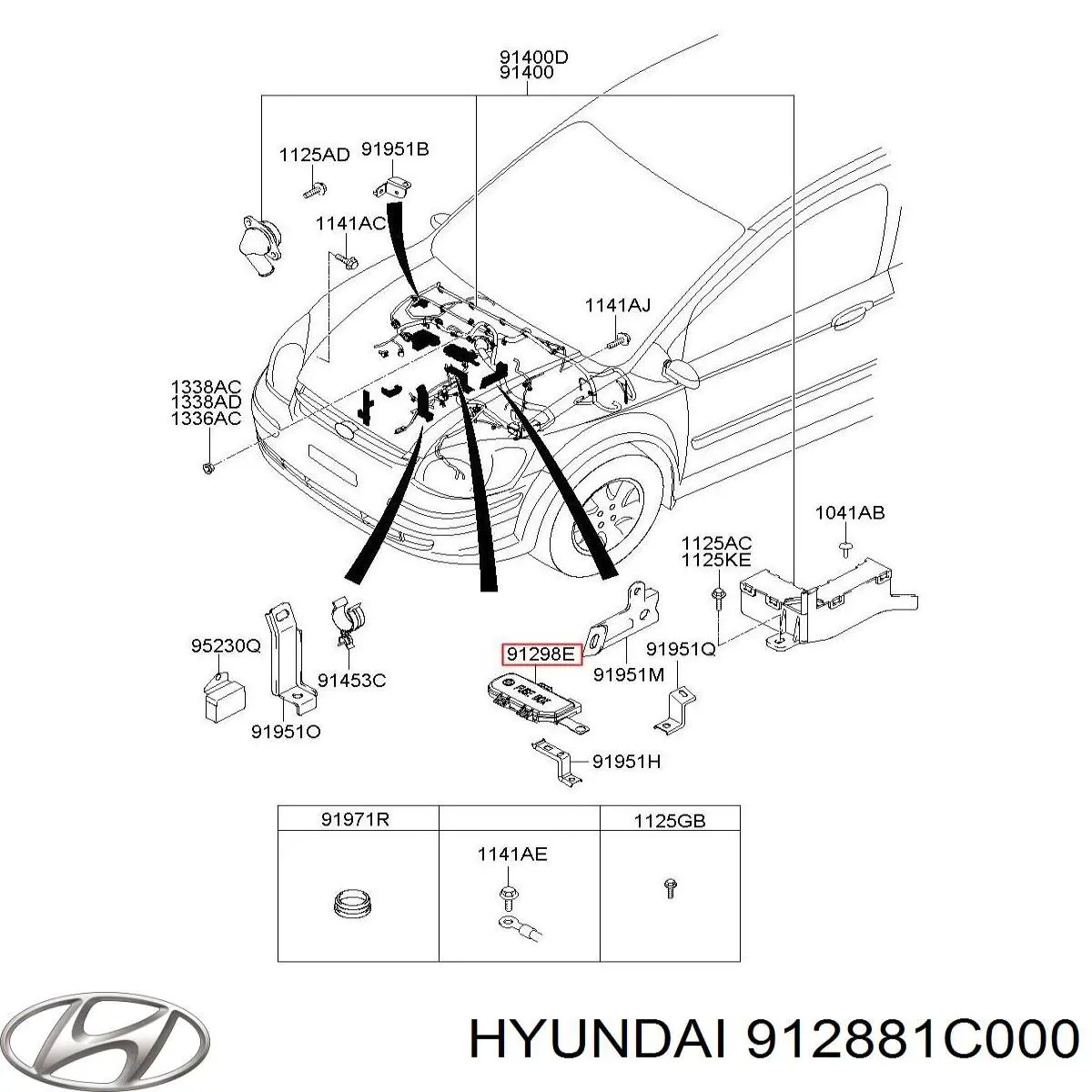 912881C000 Hyundai/Kia caja de fusibles