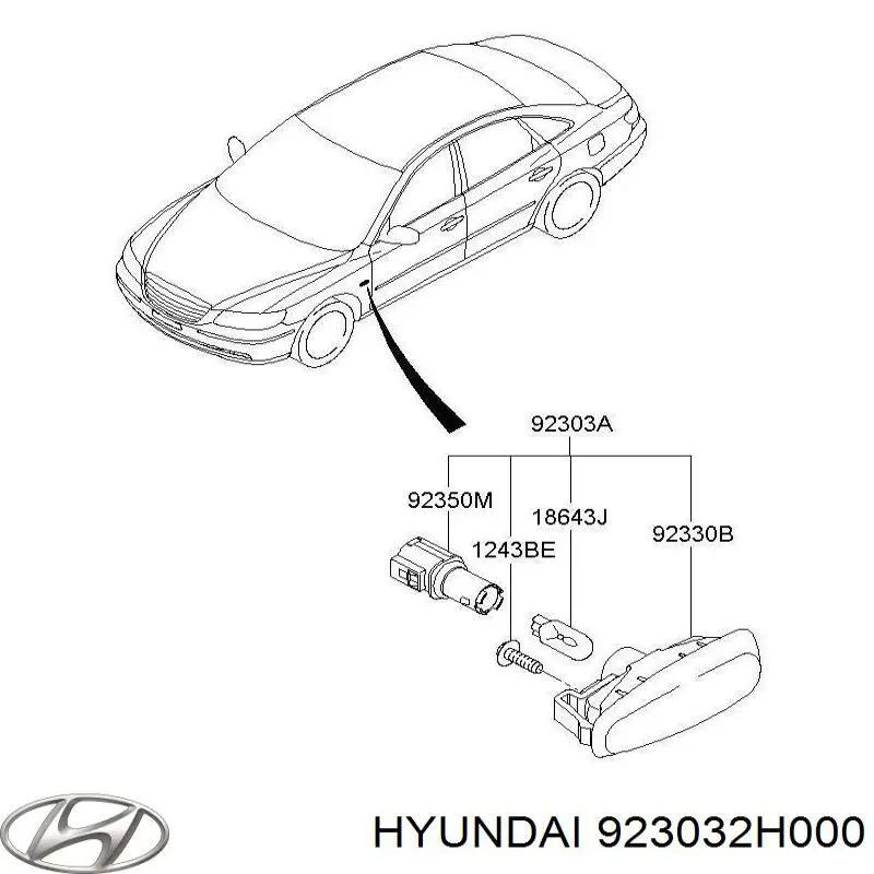  Luz intermitente guardabarros para Hyundai Elantra 4 