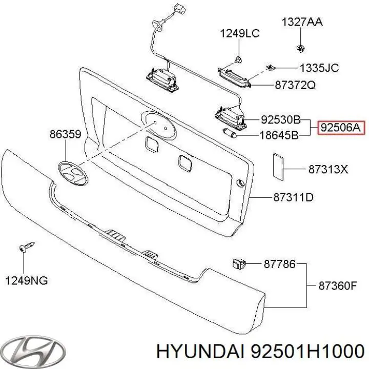  Piloto de matrícula para Hyundai Terracan HP