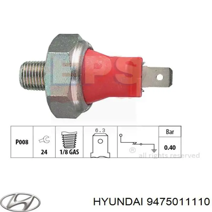 9475011110 Hyundai/Kia indicador, presión del aceite