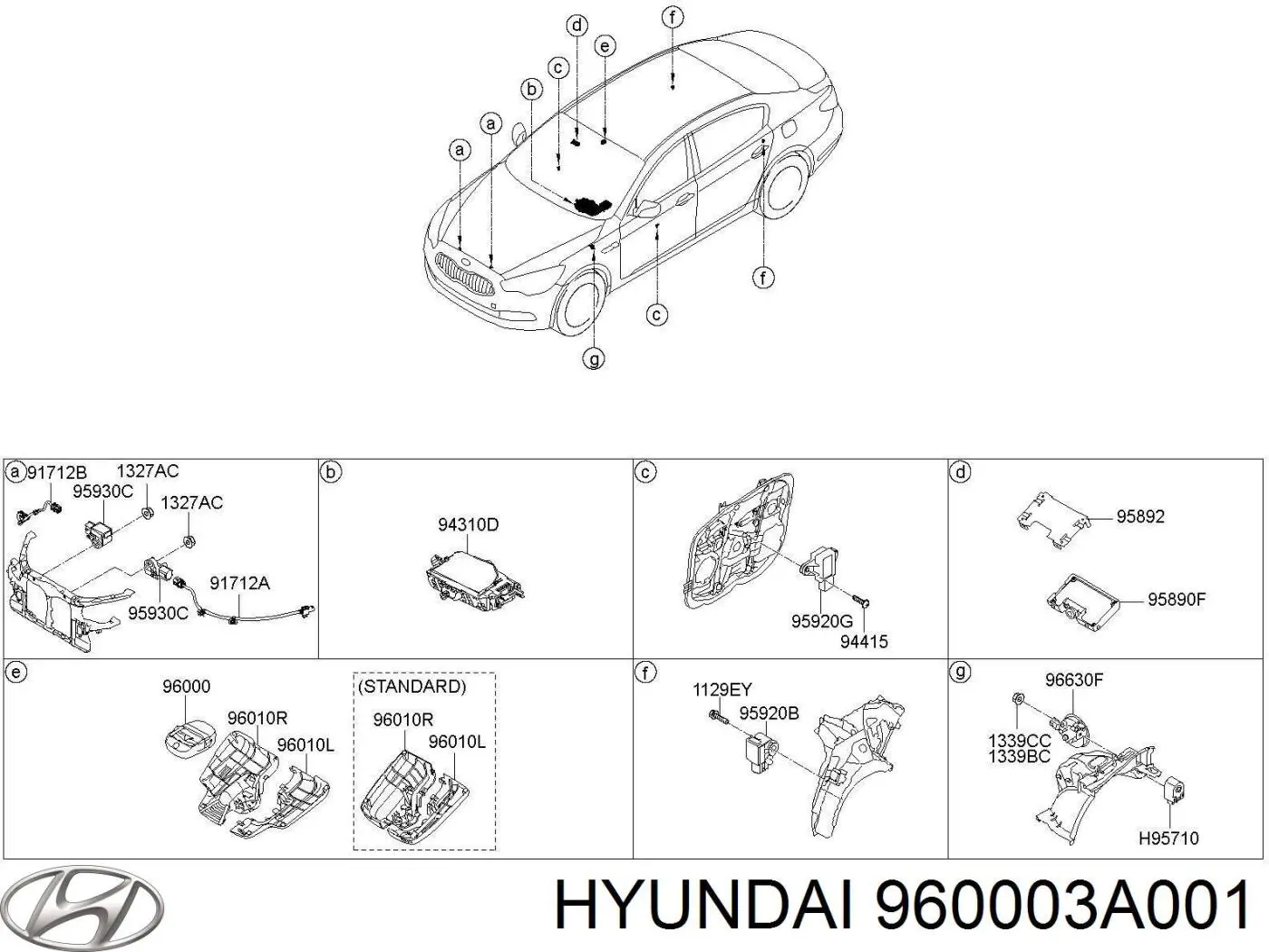 960003A001 Hyundai/Kia sensor de lluvia