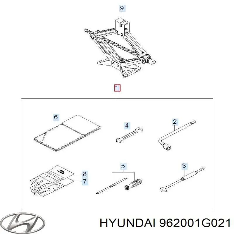 962001G021 Hyundai/Kia barra de antena