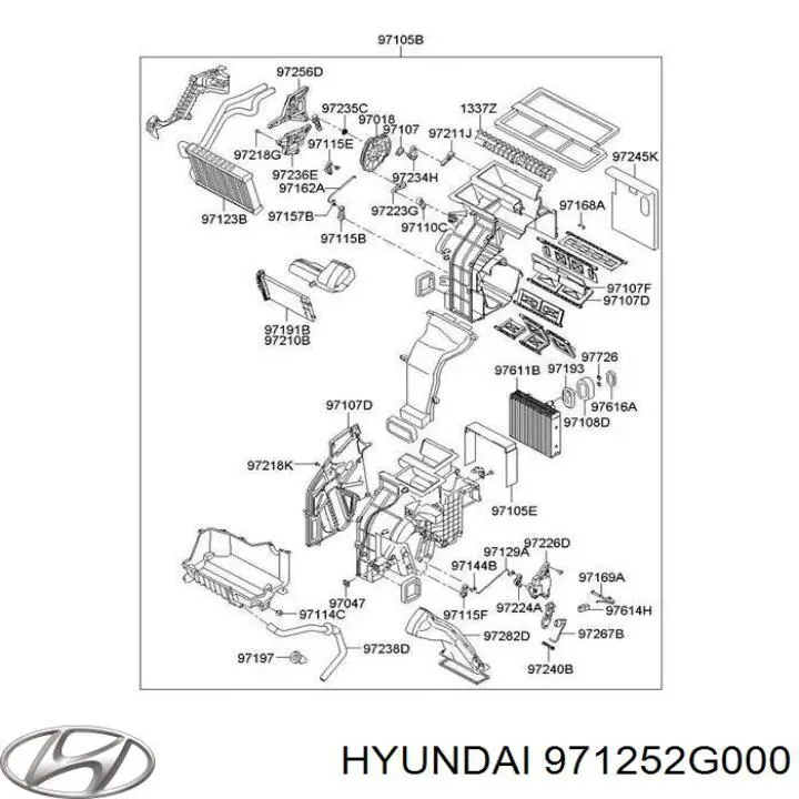 971252G000 Hyundai/Kia elemento de reglaje valvula mezcladora actuador de compuerta