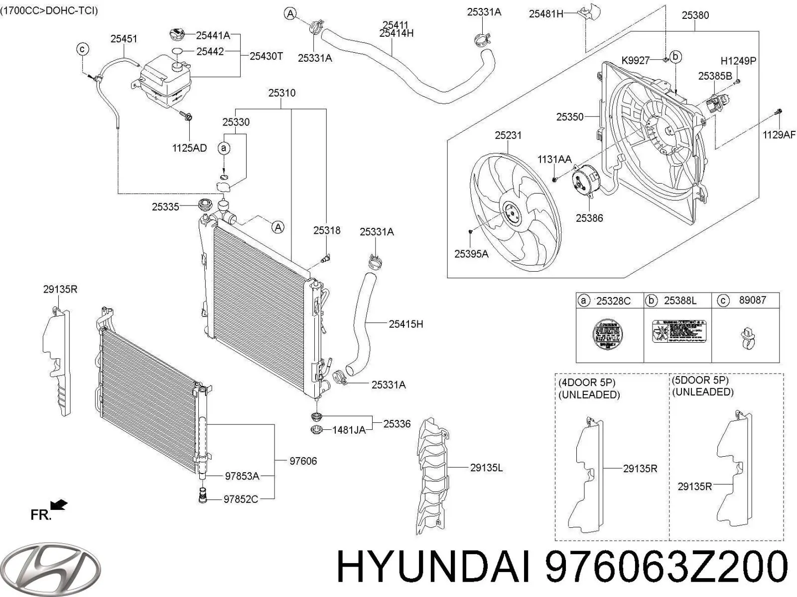 97606-3Z200 Hyundai/Kia condensador aire acondicionado