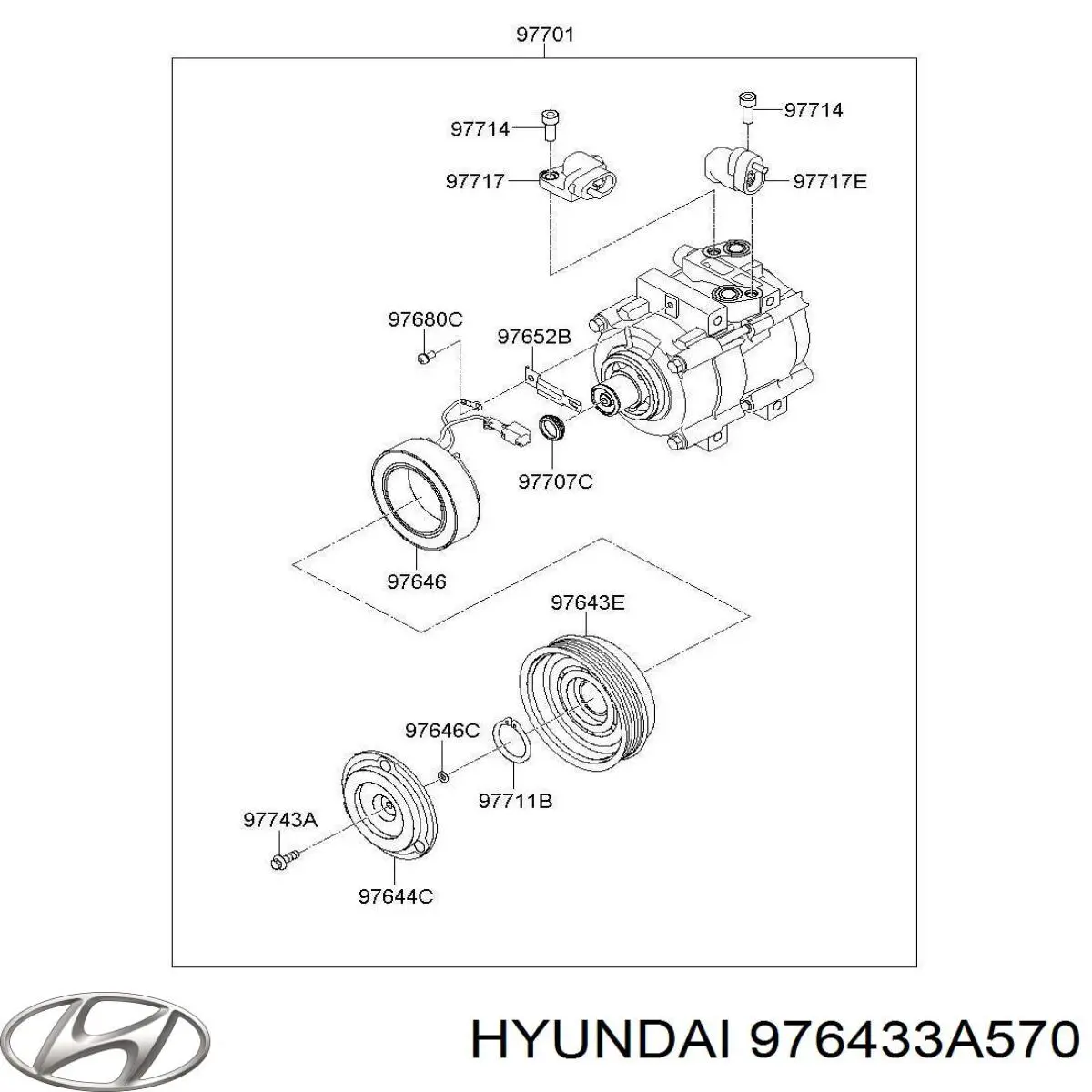 976433A570 HCC polea compresor a/c