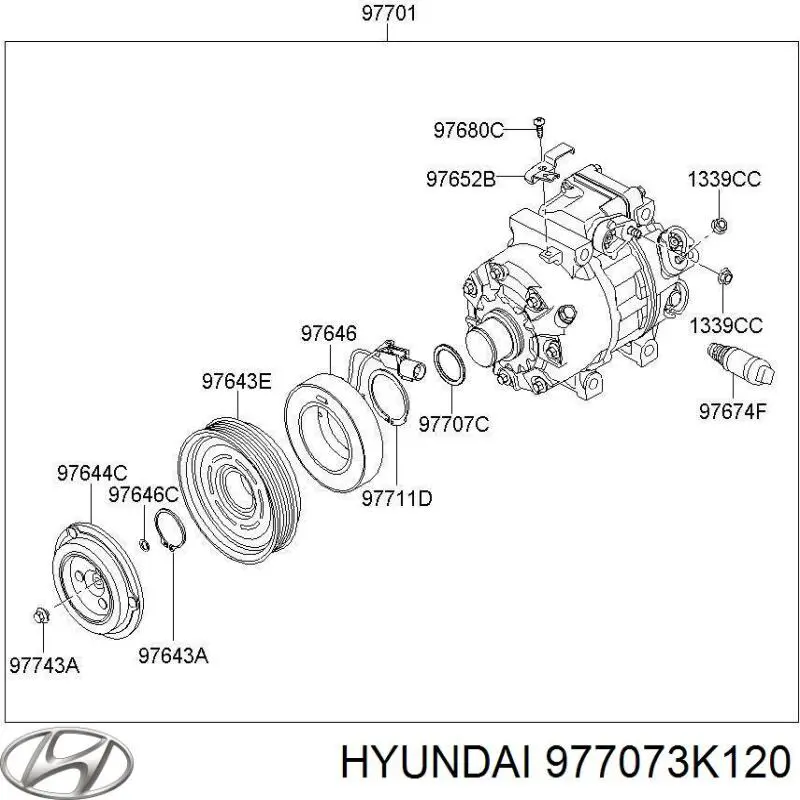  Retén, compresor de aire acondicionado para Hyundai Creta 