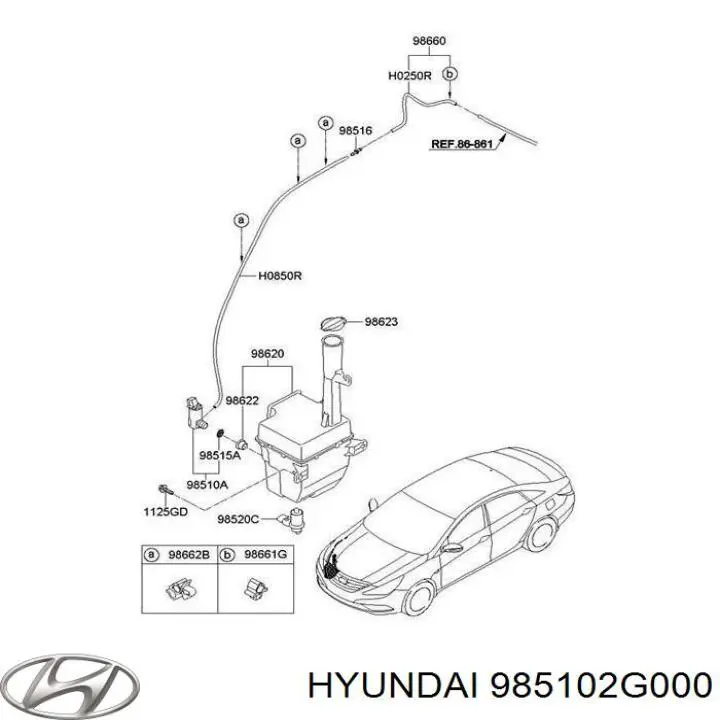 985102G000 Hyundai/Kia bomba de limpiaparabrisas delantera