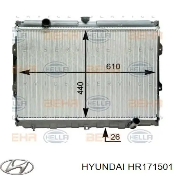 HR171501 Hyundai/Kia radiador refrigeración del motor