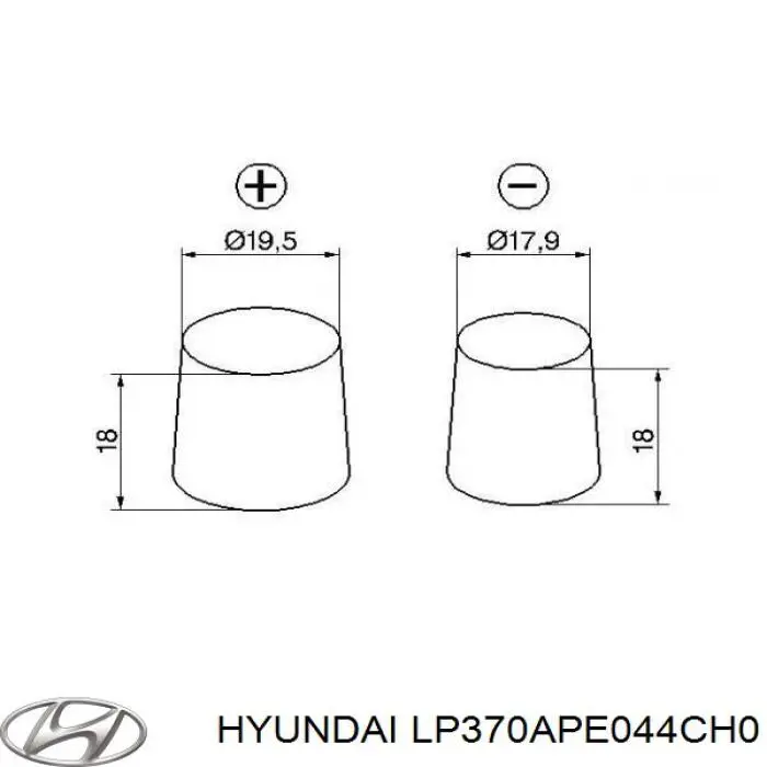 LP370APE044CH0 Hyundai/Kia batería de arranque