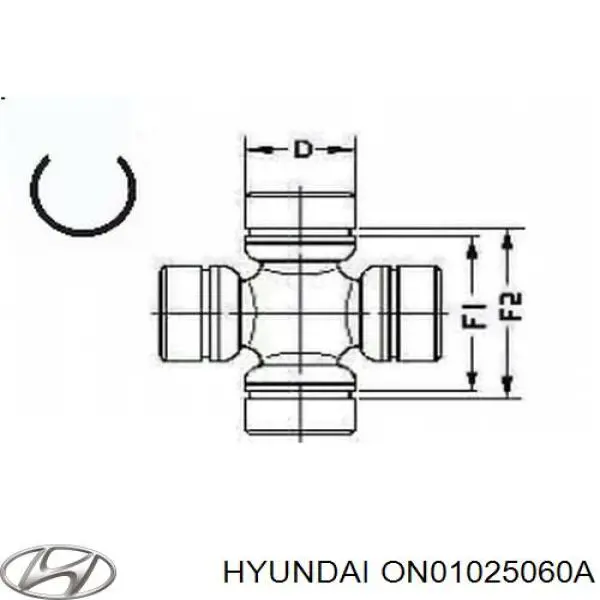 ON01025060A Hyundai/Kia cruceta de árbol de cardán trasero