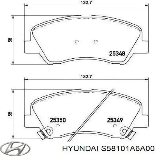 S58101A6A00 Hyundai/Kia pastillas de freno delanteras