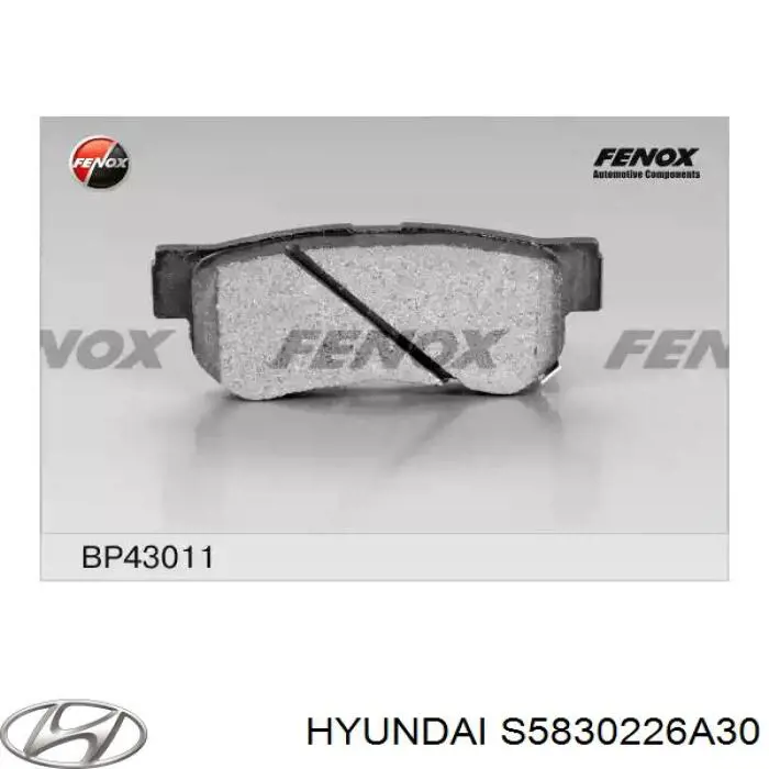 S5830226A30 Hyundai/Kia pastillas de freno traseras