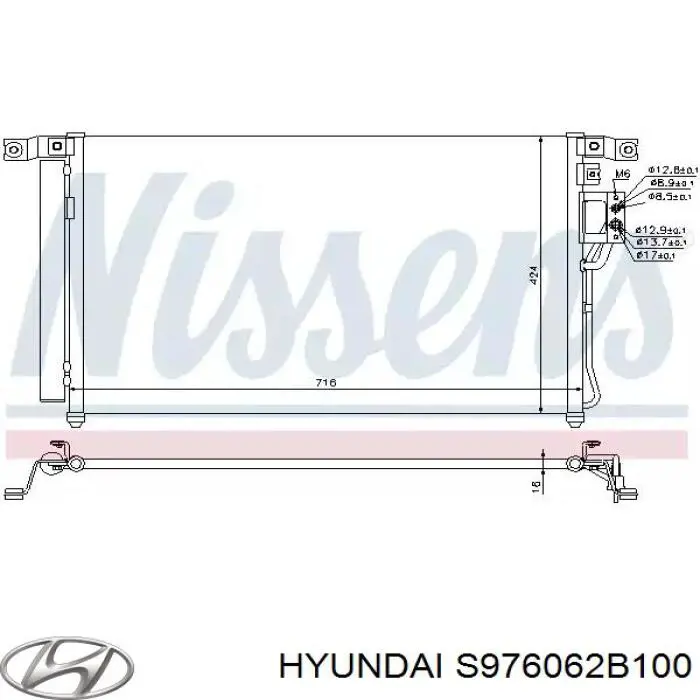 S976062B100 Hyundai/Kia condensador aire acondicionado