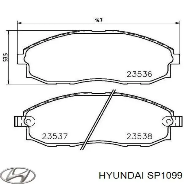 SP1099 Hyundai/Kia pastillas de freno delanteras