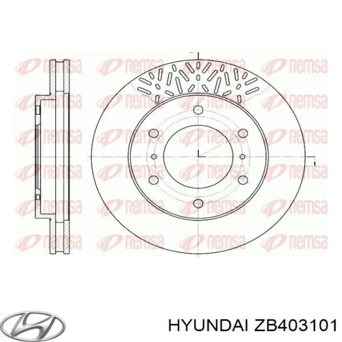 ZB403101 Hyundai/Kia freno de disco delantero