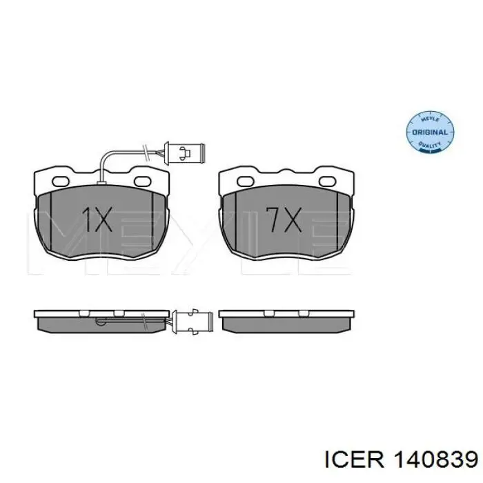 140839 Icer pastillas de freno delanteras