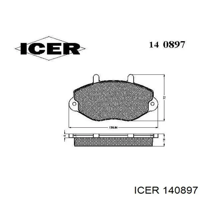 140897 Icer pastillas de freno delanteras