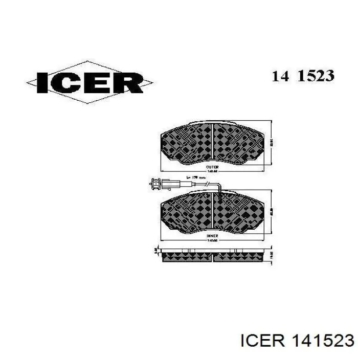 141523 Icer pastillas de freno delanteras