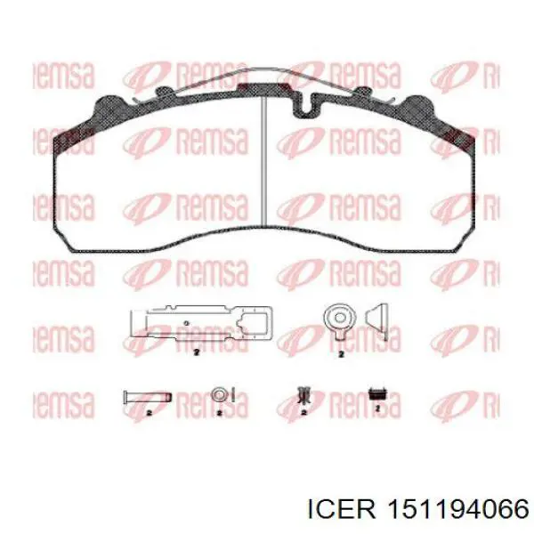 151194066 Icer pastillas de freno traseras