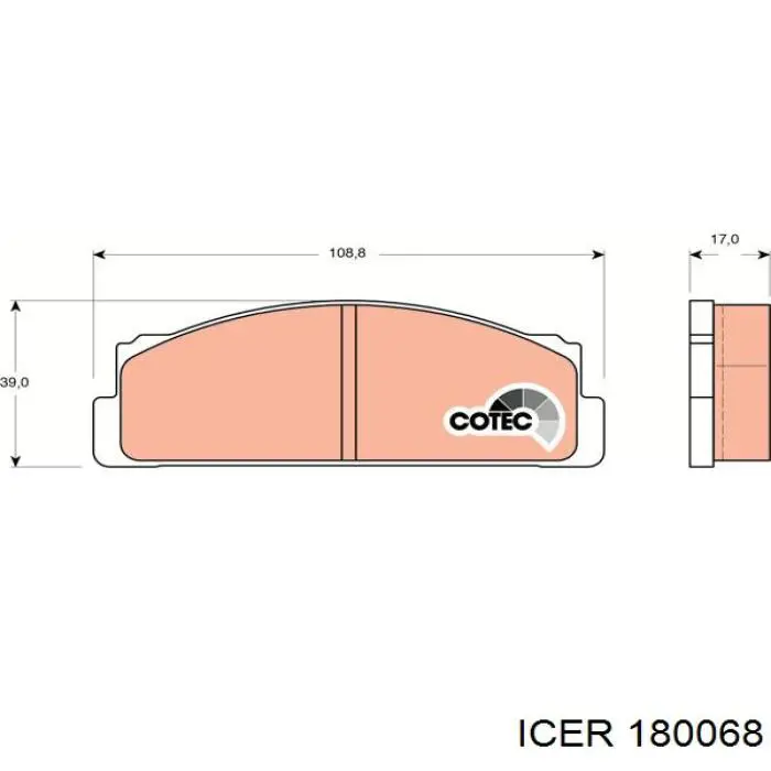 180068 Icer pastillas de freno delanteras