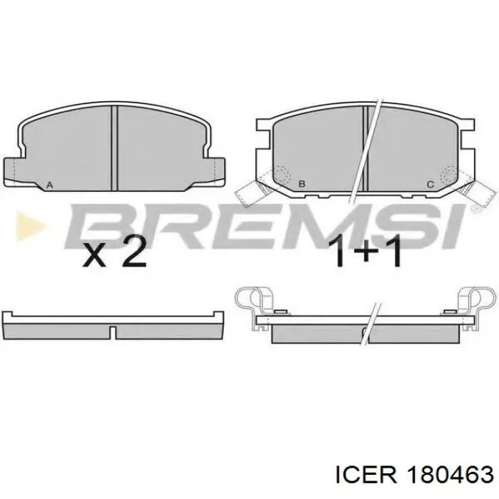180463 Icer pastillas de freno delanteras