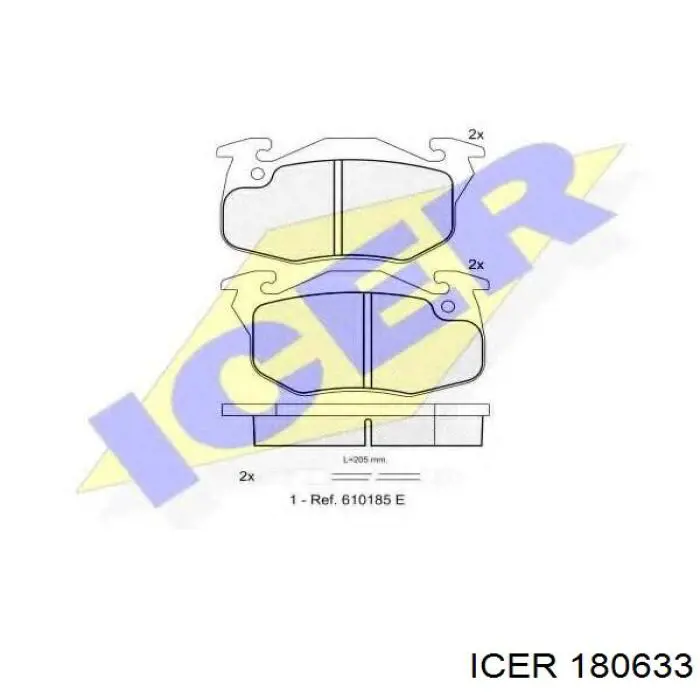 180633 Icer pastillas de freno delanteras