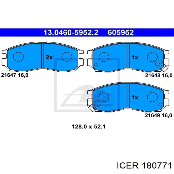 180771 Icer pastillas de freno delanteras