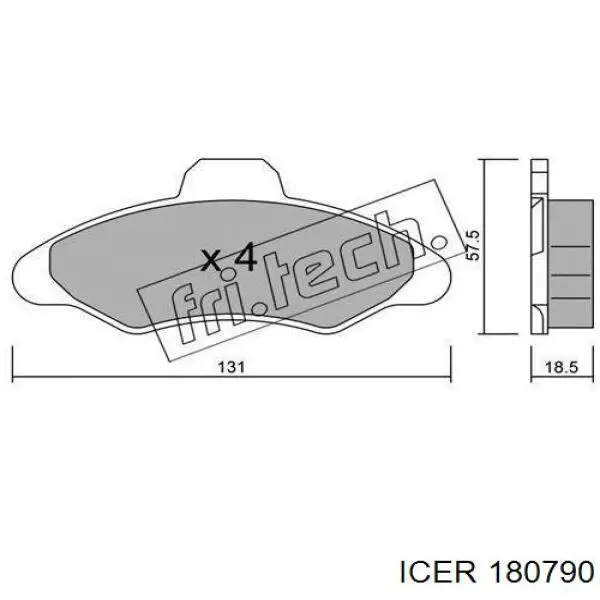 180790 Icer pastillas de freno delanteras