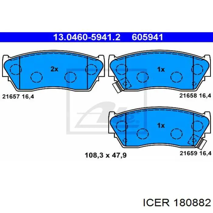 180882 Icer pastillas de freno delanteras