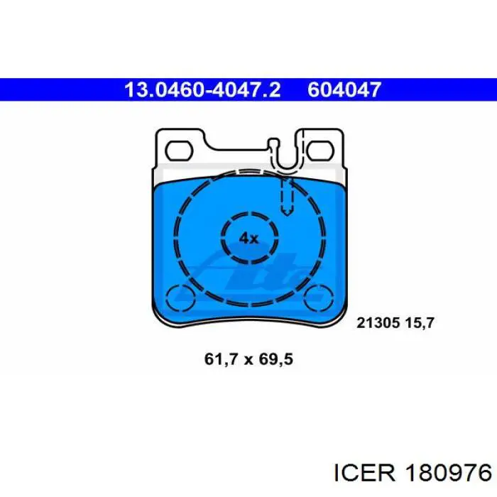 180976 Icer pastillas de freno traseras