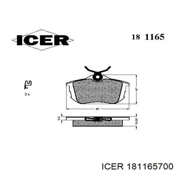 181165-700 Icer pastillas de freno traseras