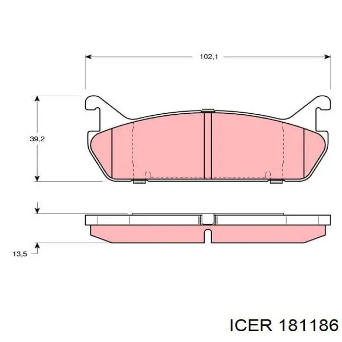 181186 Icer pastillas de freno traseras